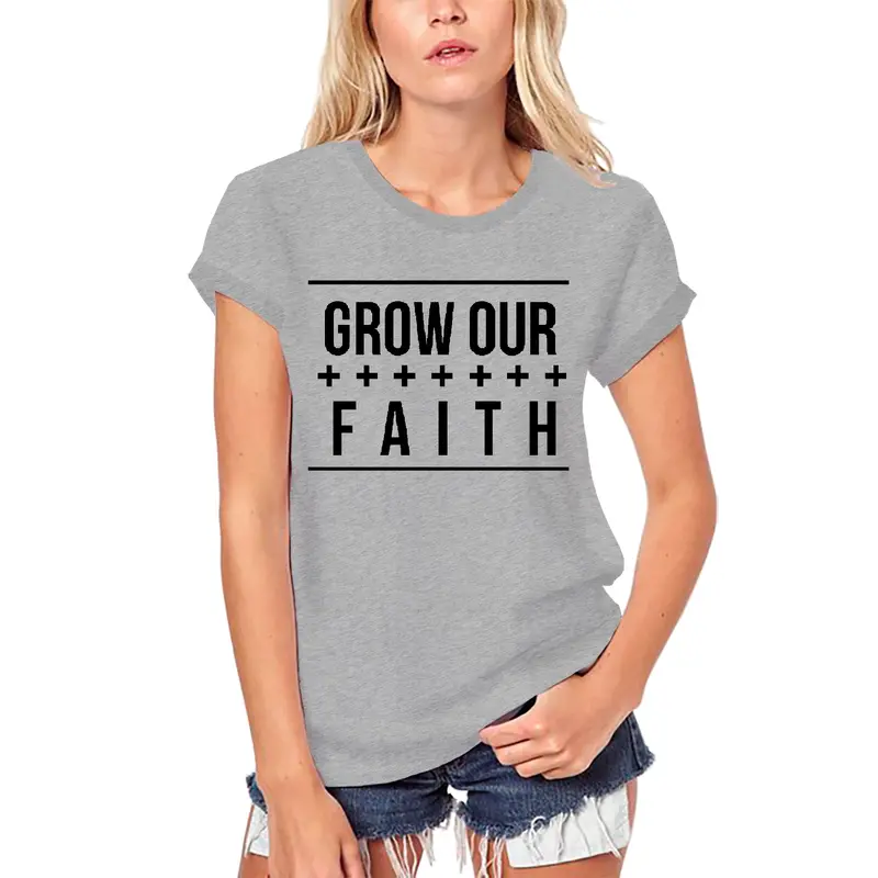 Ultrabasic Women's Organic T-Shirt Grow Our Faith - Christ Bible Religious Shirt 1