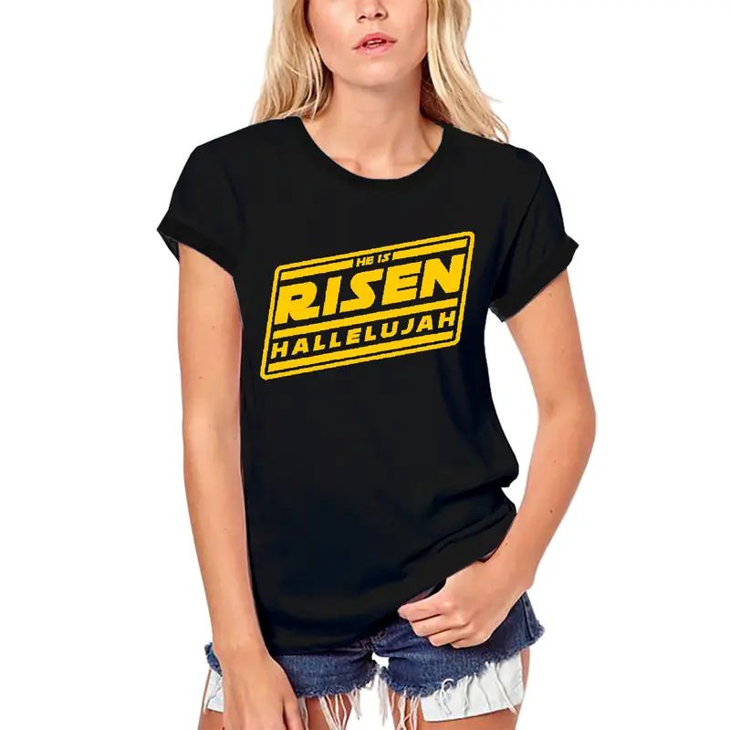 Ultrabasic Women's Organic T-Shirt He Is Risen Hallelujah - Bible Christ Shirt 1