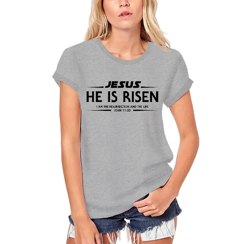 Ultrabasic Women's Organic T-Shirt He Is Risen Hallelujah - Jesus Christ Shirt 1