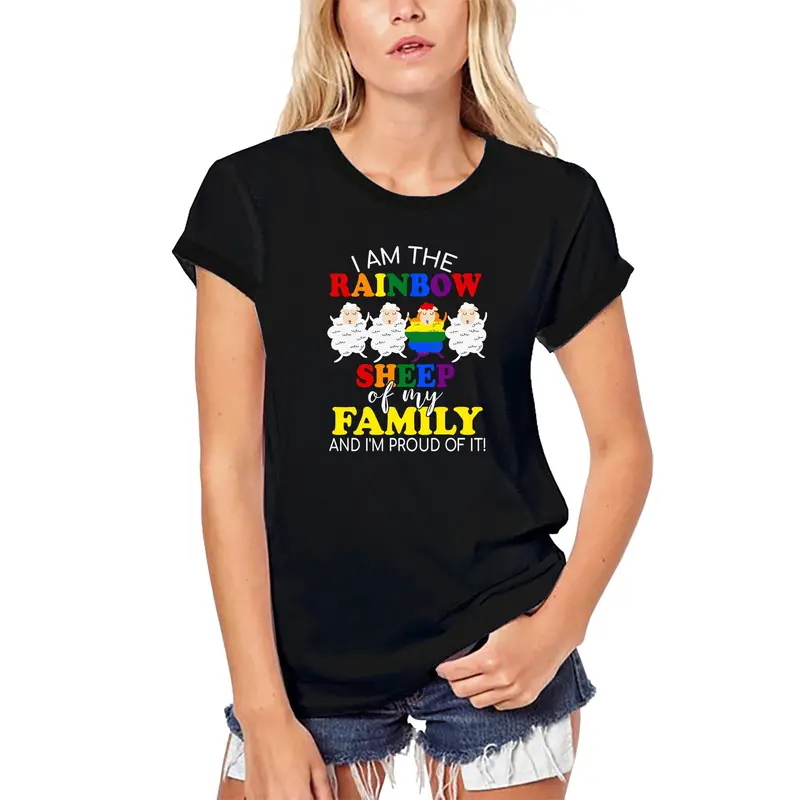 Ultrabasic Women's Organic T-Shirt I Am The Rainbow Sheep Of My Family - Funny Pride Apparel 1
