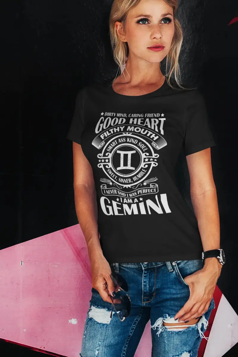 Ultrabasic Women's Organic T-Shirt I Never Said I Was Perfect - Gemini Zodiac Shirt 1