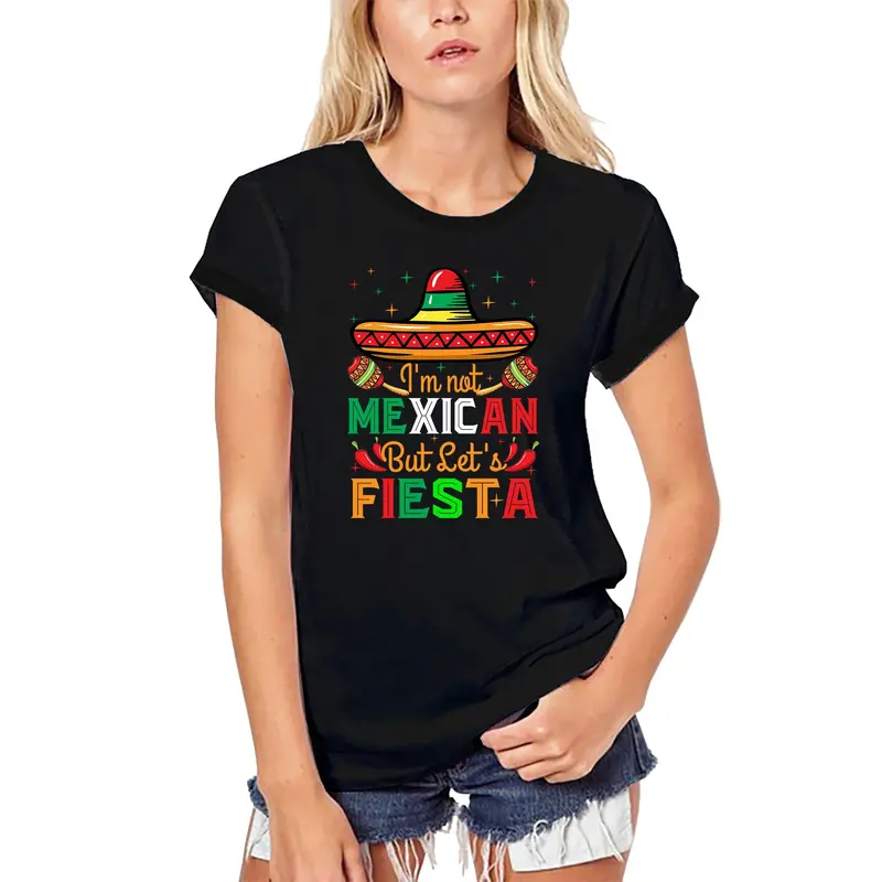 Ultrabasic Women's Organic T-Shirt I'm Not Mexican But Let's Fiesta - Funny Sombrero Party 1