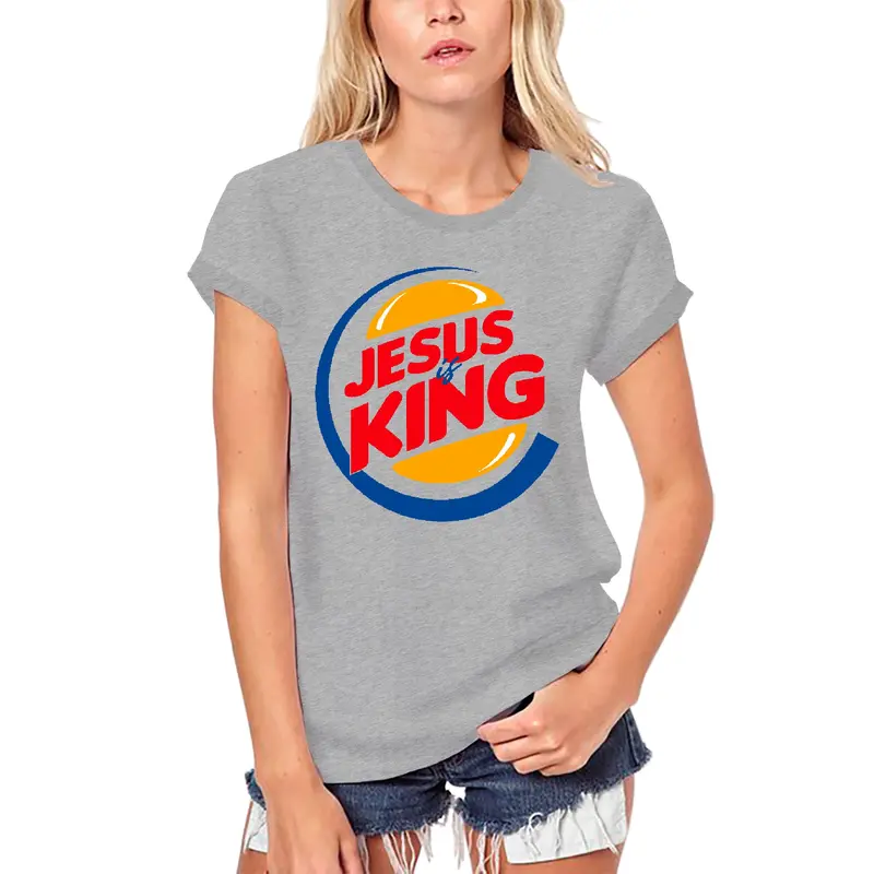 Ultrabasic Women's Organic T-Shirt Jesus Is King - Christian Religious Shirt 1