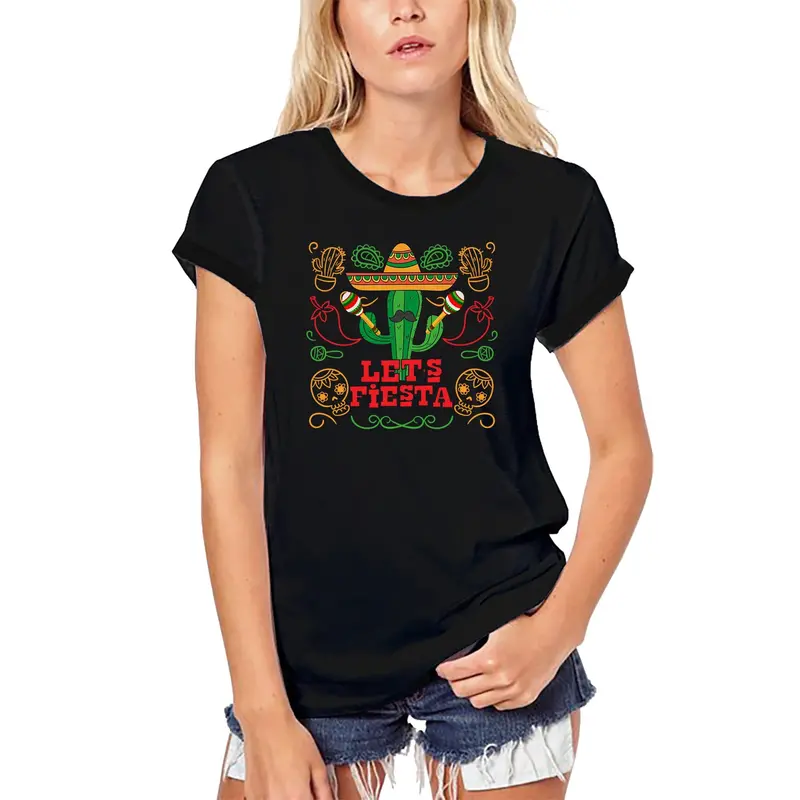 Ultrabasic Women's Organic T-Shirt Let's Fiesta - Funny Party Tee Shirt 1