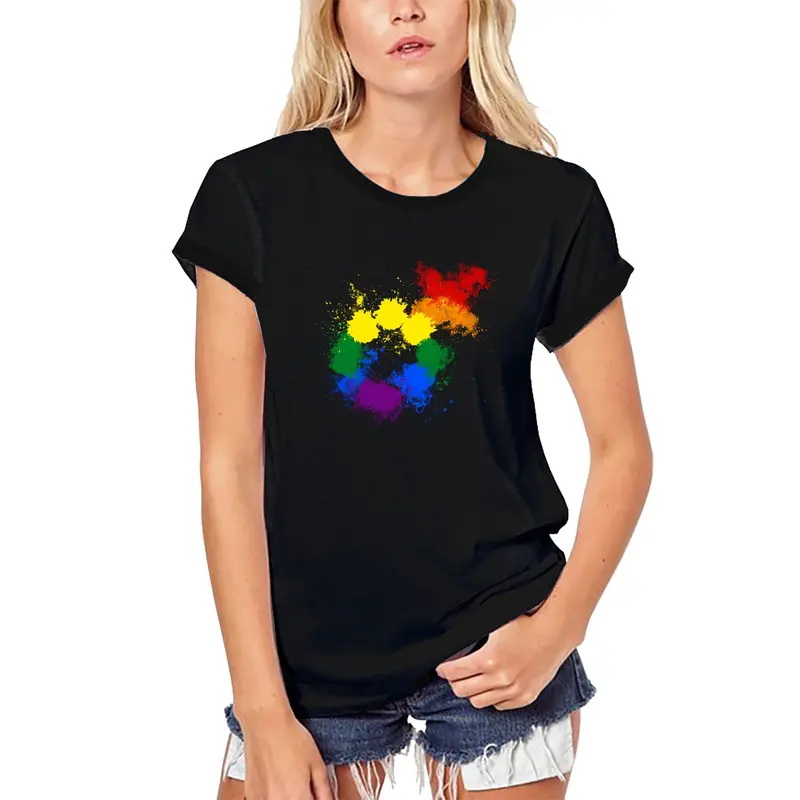 Ultrabasic Women's Organic T-Shirt Lgbt Gender Pride Symbol - Rainbow Flag 1