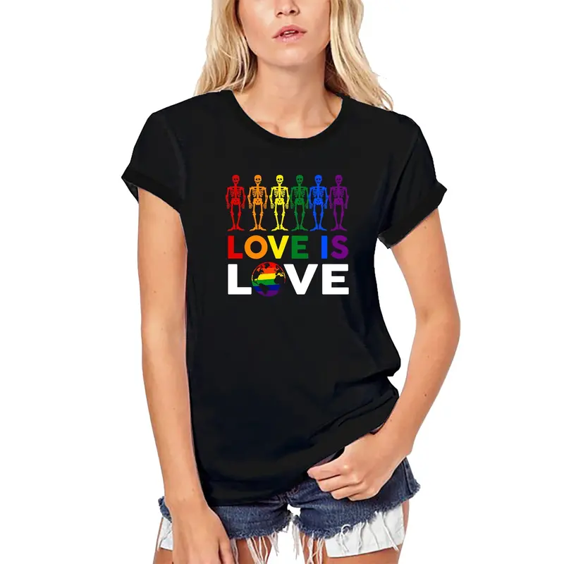 Ultrabasic Women's Organic T-Shirt Love Is Love Lgbt World - Pride Apparel 1