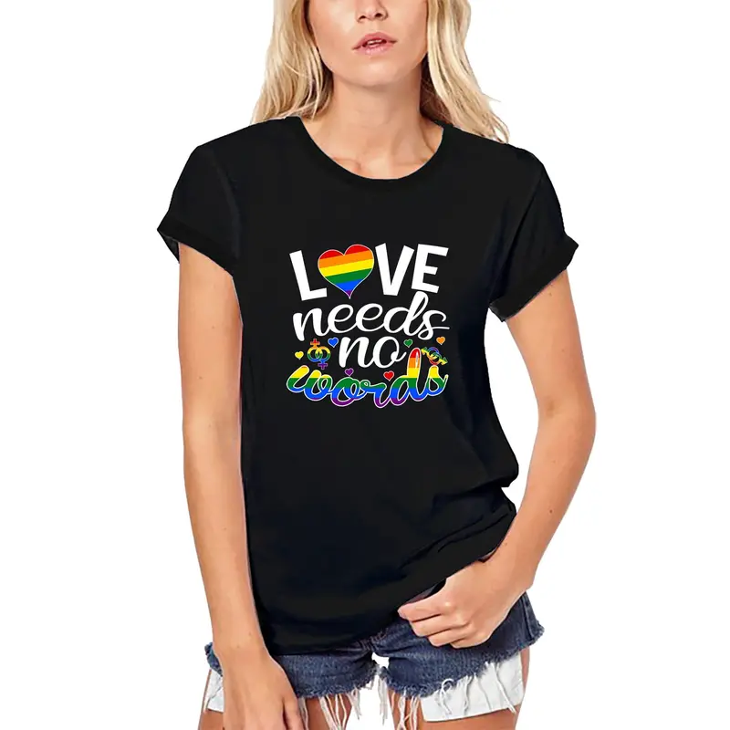 Ultrabasic Women's Organic T-Shirt Love Needs No Words - Lgbt Equality 1