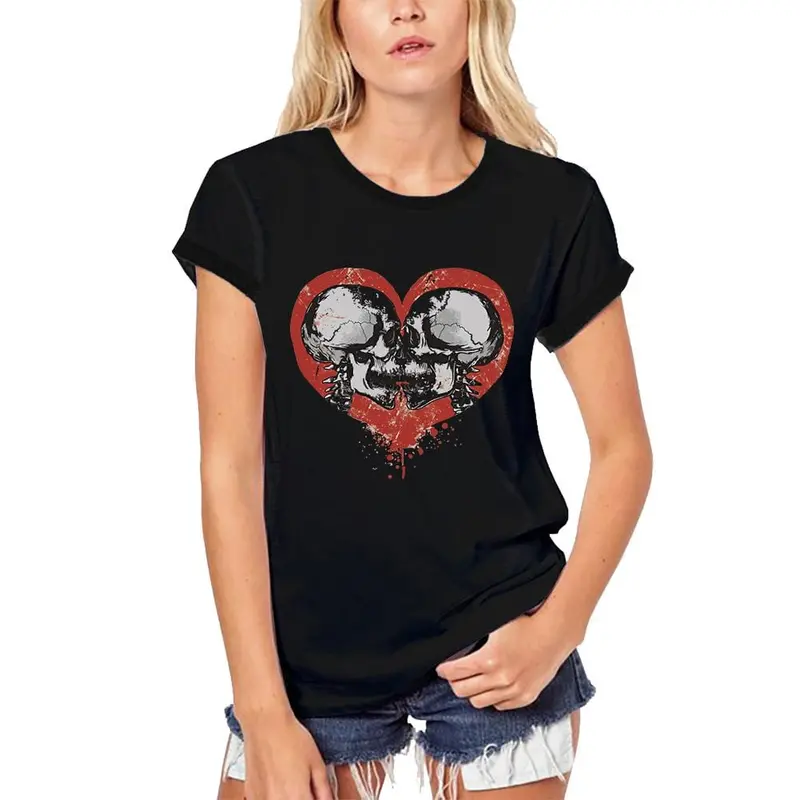 Ultrabasic Women's Organic T-Shirt - Love Symbol - Skull Shirt For Women 3