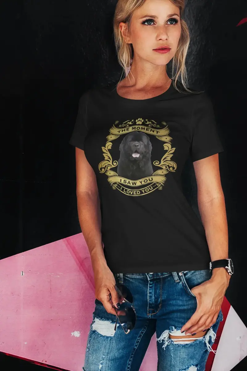 Ultrabasic Women's Organic T-Shirt Newfoundland Dog - Moment I Saw You I Loved You Puppy Tee Shirt For Ladies 1