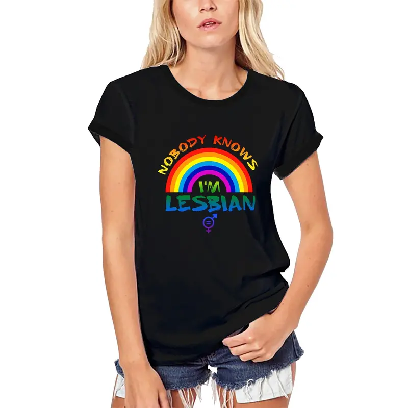 Ultrabasic Women's Organic T-Shirt Nobody Knows I'm Lesbian - Lgbt Gender Symbol 1