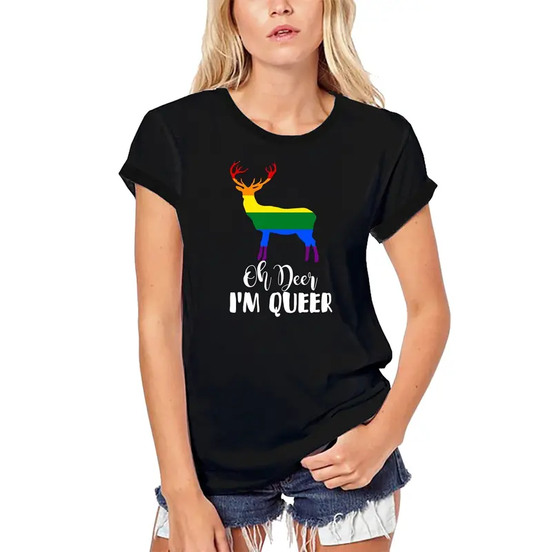 Ultrabasic Women's Organic T-Shirt Oh Deer I'm Queer - Funny Lgbt Shirt 1
