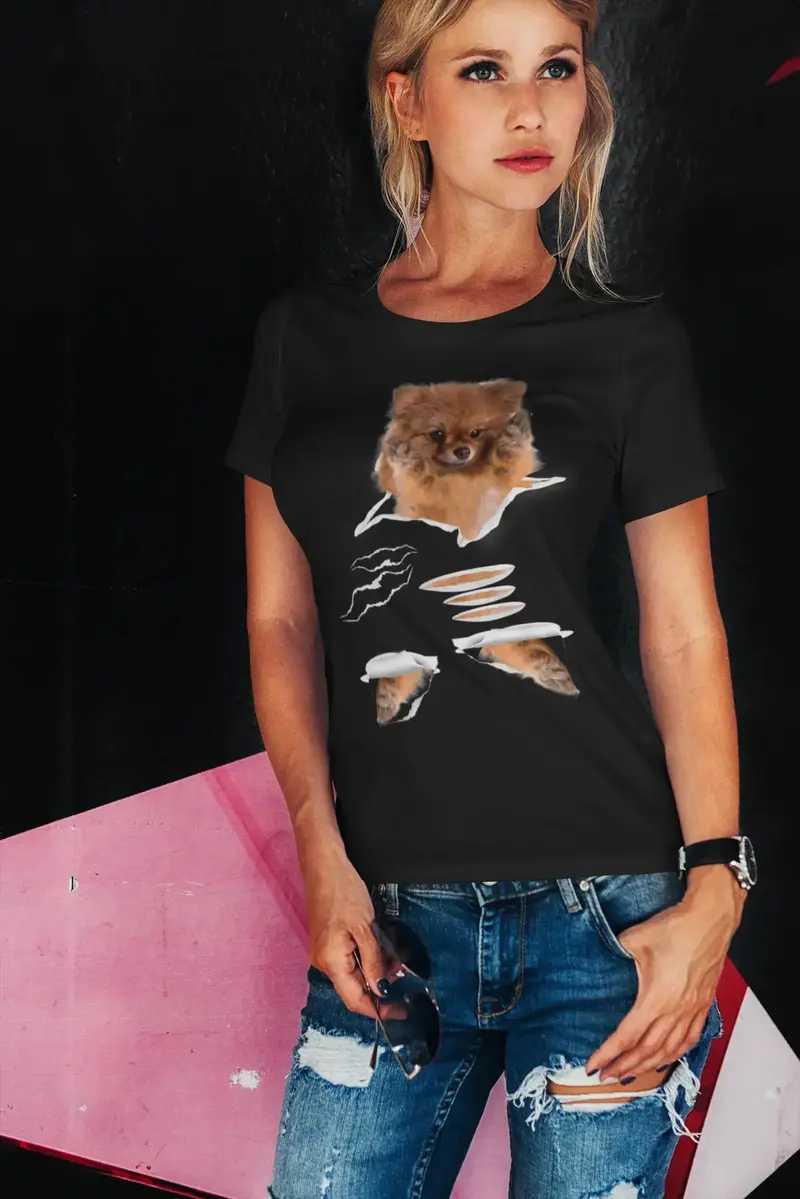 Ultrabasic Women's Organic T-Shirt - Pomchi - Funny Dog Shirt - Dog Clothes 1