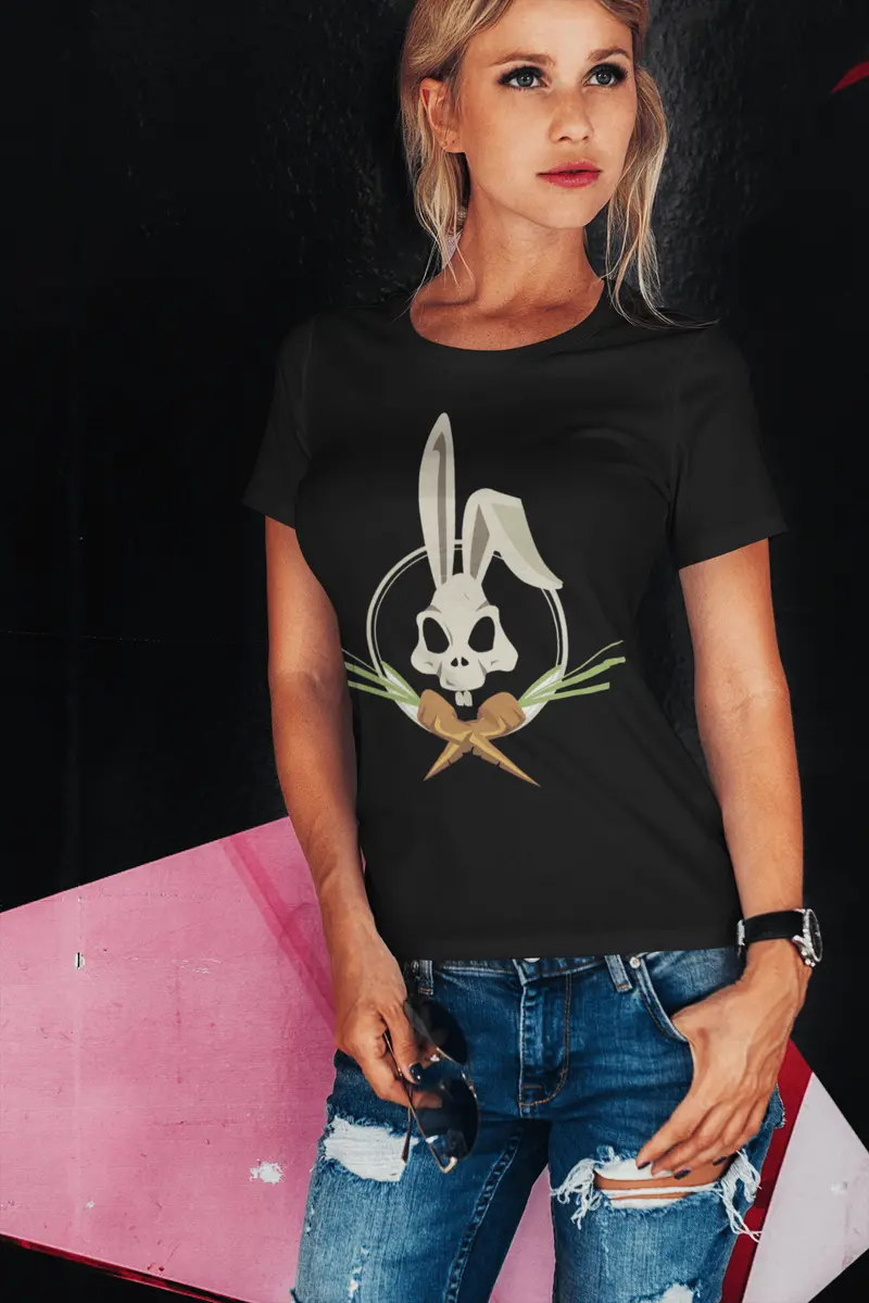 Ultrabasic Women's Organic T-Shirt - Rabbit Skull Shirt For Women 1