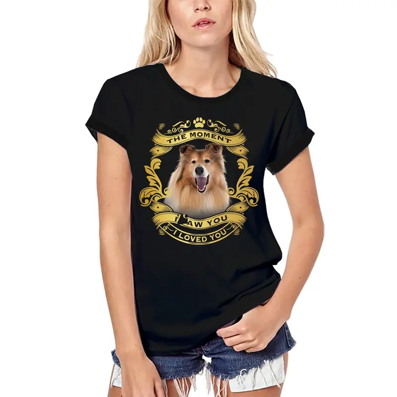 Ultrabasic Women's Organic T-Shirt Rough Collie Dog - Moment I Saw You I Loved You Puppy Tee Shirt For Ladies 3