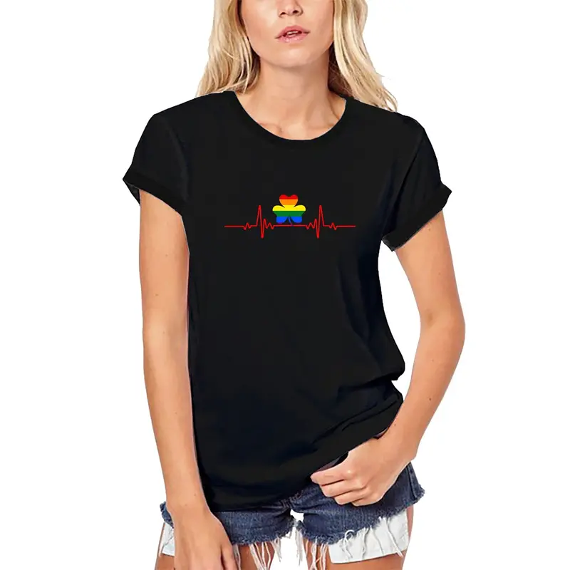 Ultrabasic Women's Organic T-Shirt Shamrock Lgbt Pride - Lgbt Heartbeat 1