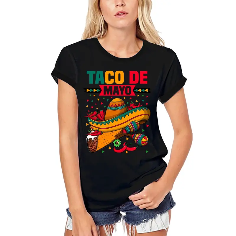Ultrabasic Women's Organic T-Shirt Taco De Mayo - Funny Mexican Short Sleeve Tee Shirt 1