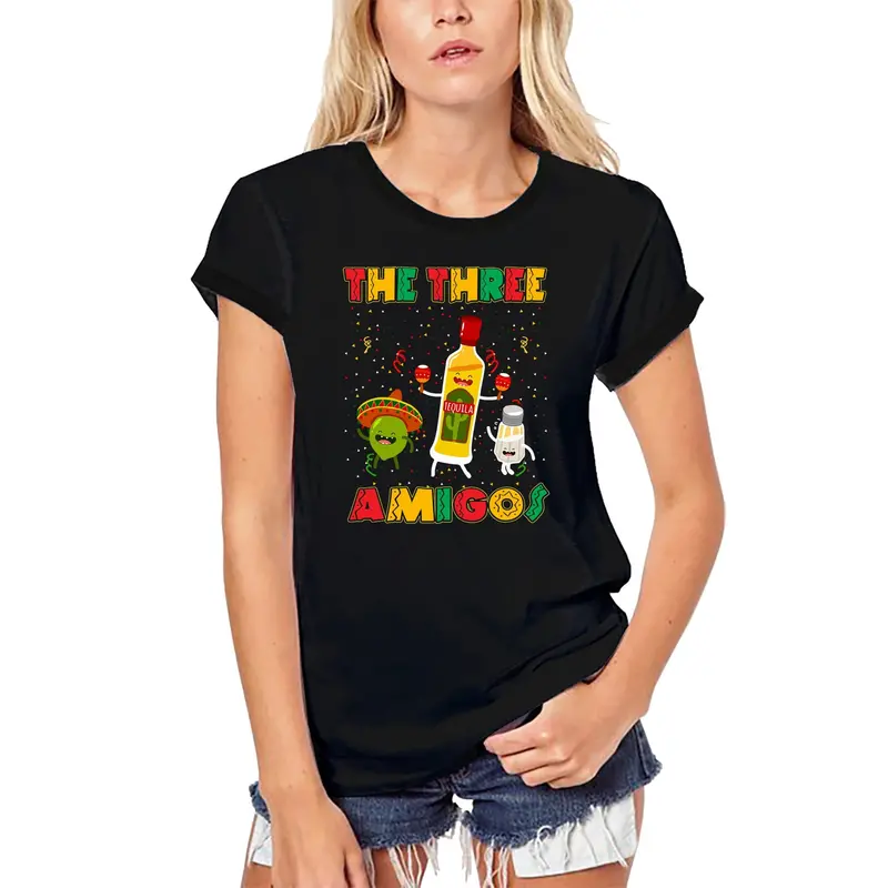 Ultrabasic Women's Organic T-Shirt The Three Amigos - Tequila Lemon And Salt - Funny Sombrero Tee Shirt 1