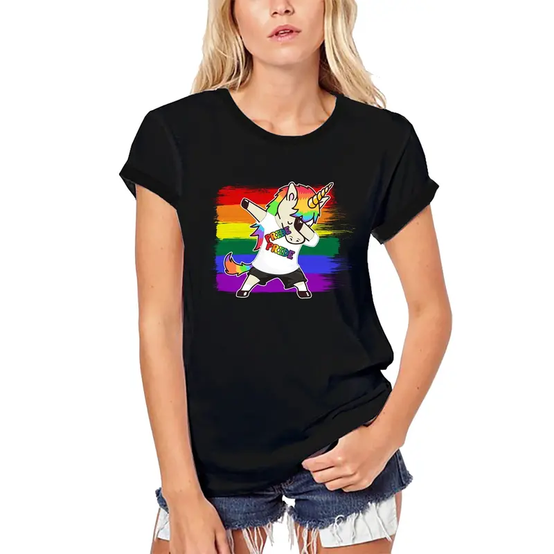 Ultrabasic Women's Organic T-Shirt Unicorn Lgbt Pride - Lesbian Tee Shirt 1