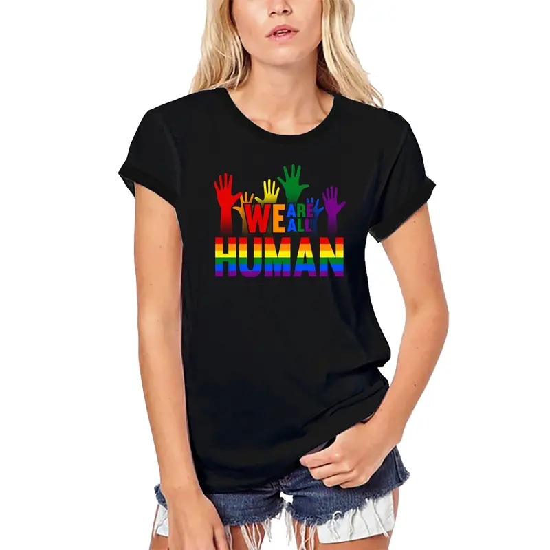 Ultrabasic Women's Organic T-Shirt We Are All Human - Lgbt Tee Shirt 1