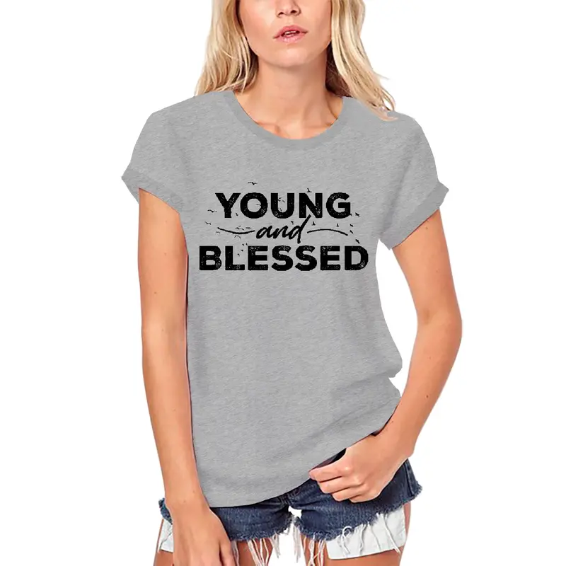 Ultrabasic Women's Organic T-Shirt Young And Blessed - Bible Religious Shirt 1