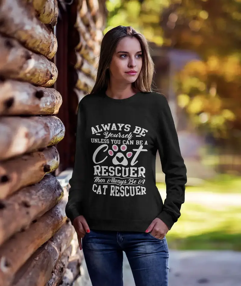 Ultrabasic Women's Sweatshirt Always Be Yourself - Cat Paw - Quotes For Cat Lovers 1