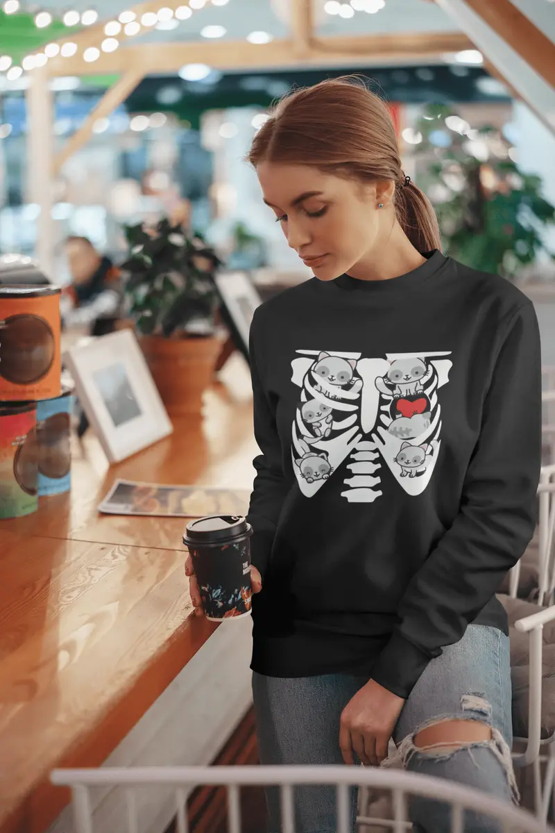 Ultrabasic Women's Sweatshirt Cat In My Bones - Kitten Funny Sweater For Ladies 1
