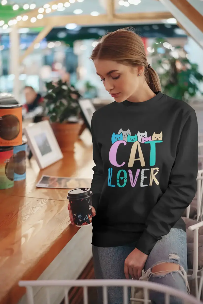 Ultrabasic Women's Sweatshirt Cat Lover - Kitten Funny Sweater For Ladies 1