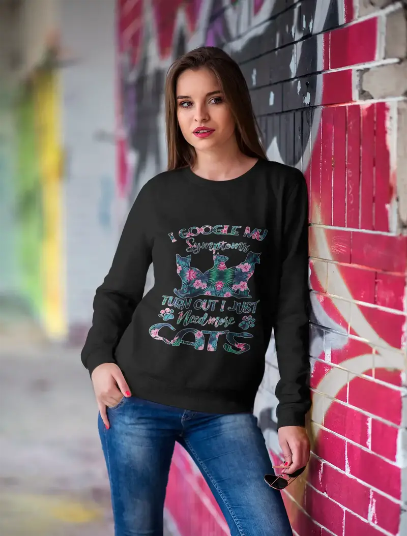 Ultrabasic Women's Sweatshirt Need More Cats - Sully For Cat Lovers - Cat Paws 1
