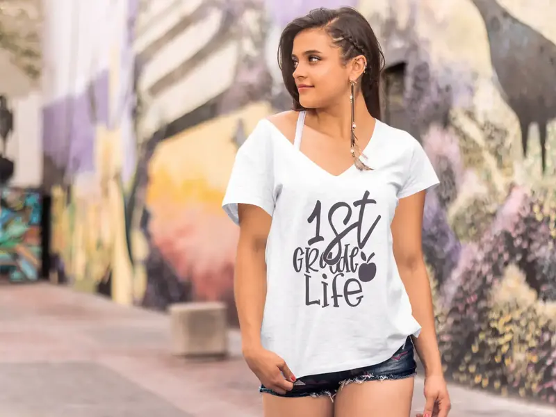 Ultrabasic Women's T-Shirt 1St Grade Life - Short Sleeve Tee Shirt Tops 1