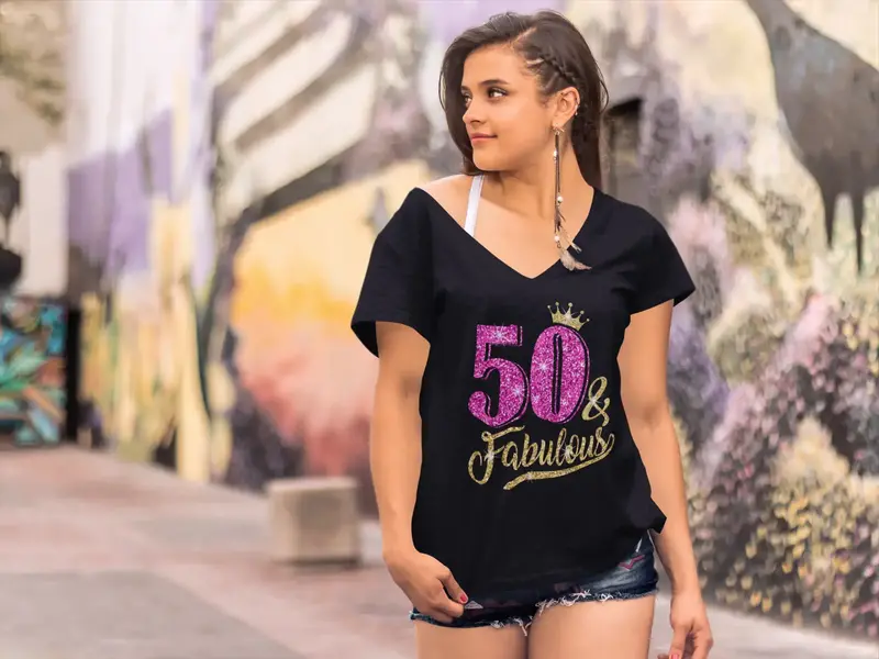 Ultrabasic Women's T-Shirt 50 And Fabulous - Shirt For 50Th Birthday Gifts Novelty 1