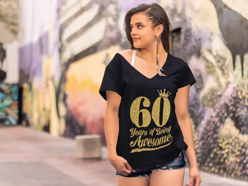 Ultrabasic Women's T-Shirt 60 Years Of Being Awesome - 60Th Birthday Shirt For Ladies 1
