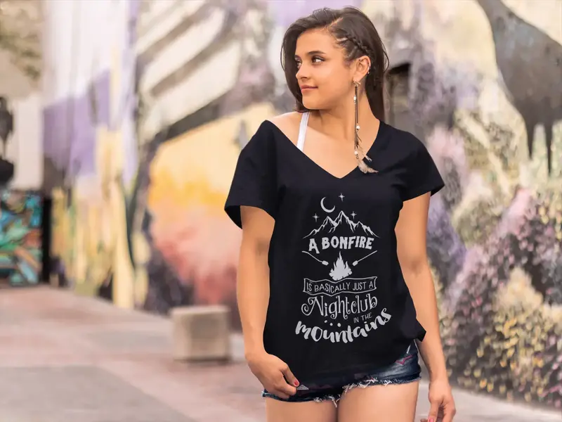 Ultrabasic Women's T-Shirt A Bonfire Is Basically Just A Nightclub In The Mountains Tee Shirt 1