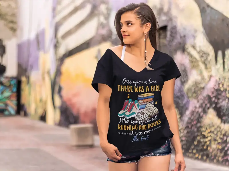 Ultrabasic Women's T-Shirt A Girl Who Really Loved Running And Books - Runner Tee Shirt 1