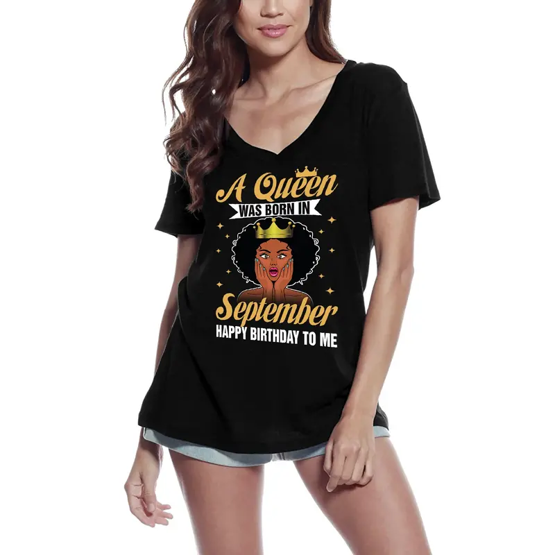 Ultrabasic Women's T-Shirt A Queen Was Born In September - Happy Birthday Shirt For Ladies 3