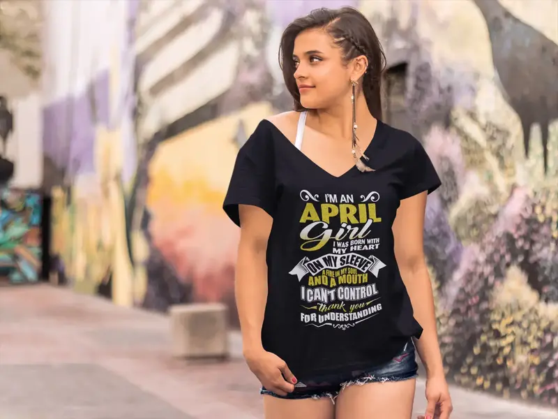 Ultrabasic Women's T-Shirt April Girl - Birthday Gifts Novelty Ladies Shirt 1