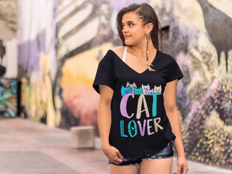 Ultrabasic Women's T-Shirt Cat Lover - Casual Cute Graphic Tee Shirt 2
