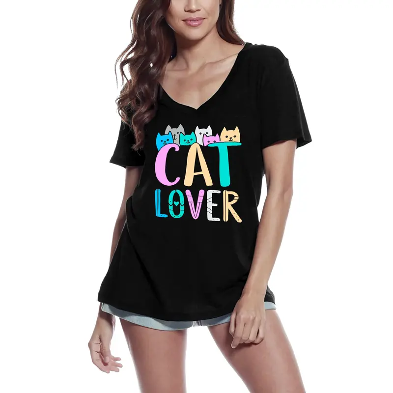 Ultrabasic Women's T-Shirt Cat Lover - Casual Cute Graphic Tee Shirt 3