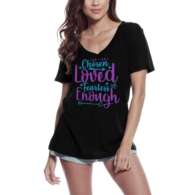 Ultrabasic Women's T-Shirt Chosen Loved Fearless Enough - Short Sleeve Tee Shirt Tops 1