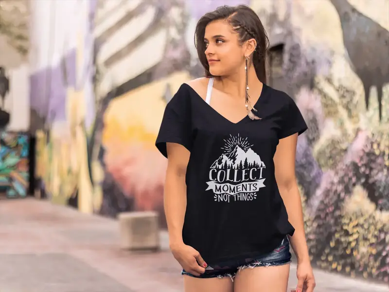Ultrabasic Women's T-Shirt Collect Moments Not Things - Funny Vintage Tee Shirt 1