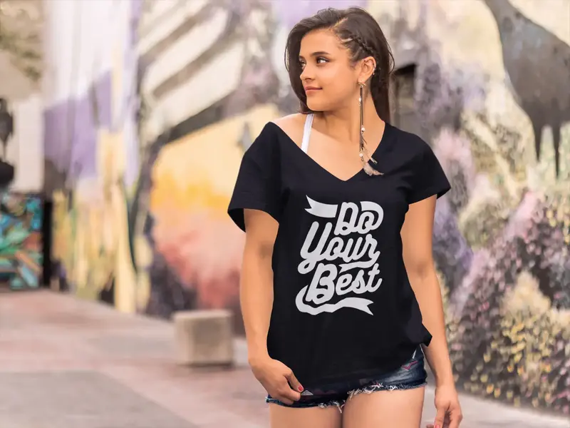 Ultrabasic Women's T-Shirt Do Your Best - Positive Motivational Slogan Tee 1