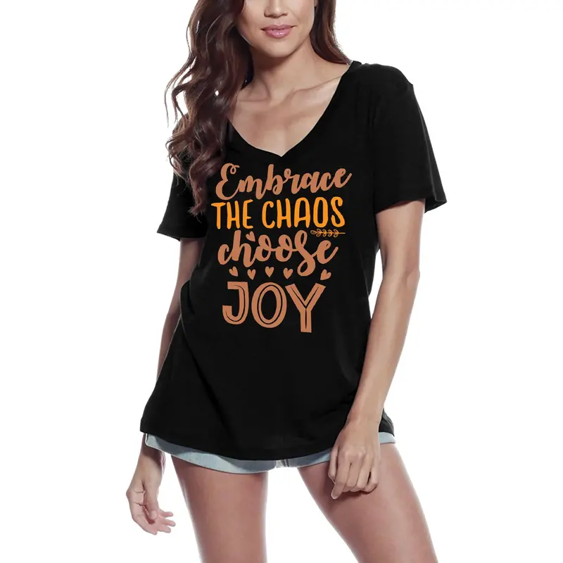 Ultrabasic Women's T-Shirt Embrace The Chaos Choose Joy - Short Sleeve Tee Shirt Gift Tops 1
