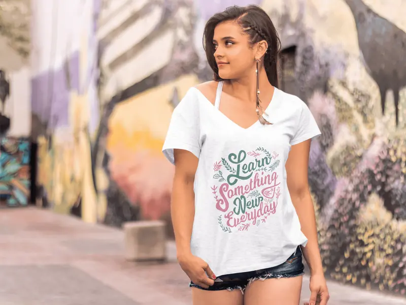 Ultrabasic Women's T-Shirt Everyday Learn Something New - Inspiring Slogan 2