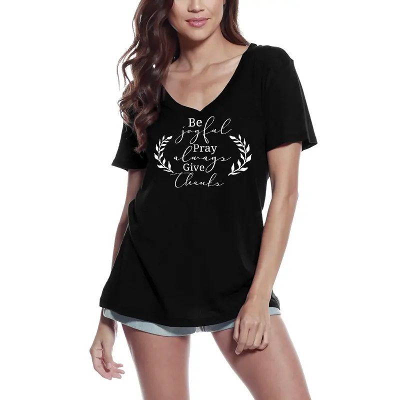 Ultrabasic Women's T-Shirt Give Thanks - Religious Short Sleeve Tee Shirt Tops 1