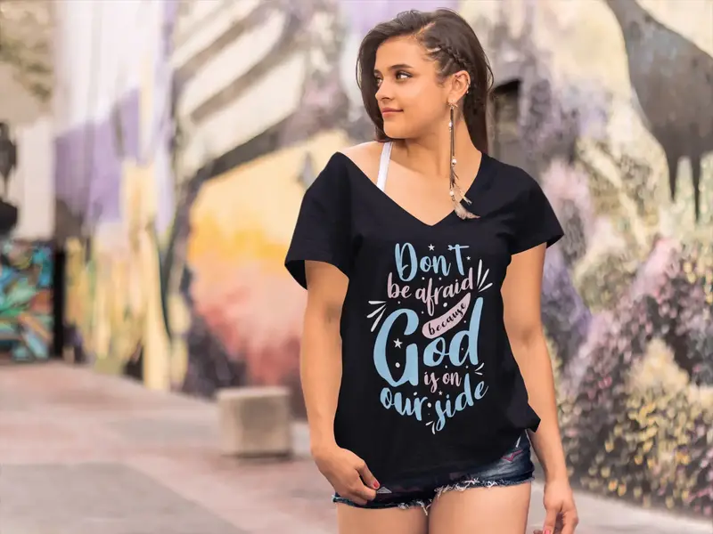 Ultrabasic Women's T-Shirt God Is On Your Side - Motivational Quote - Vintage 1