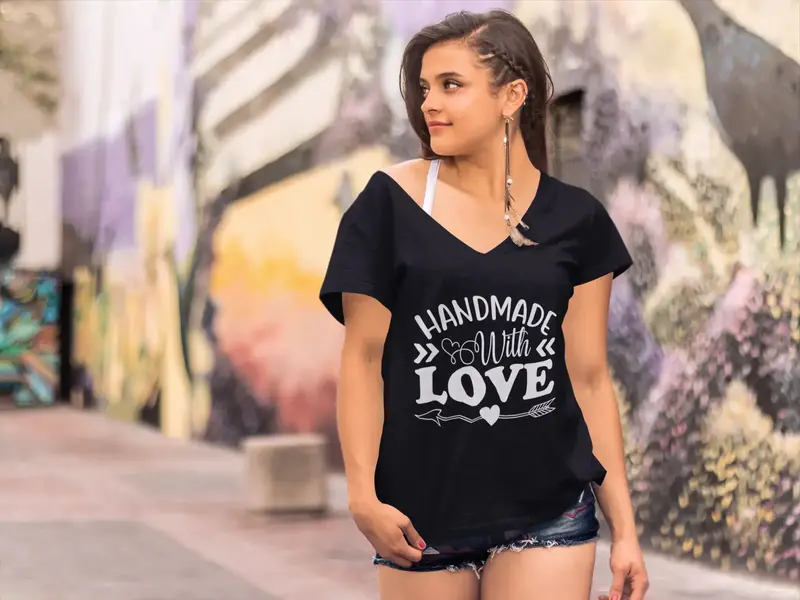 Ultrabasic Women's T-Shirt Handmade With Love - Short Sleeve Tee Shirt Tops 1