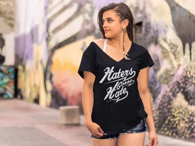 Ultrabasic Women's T-Shirt Haters Gonna Hate - Sarcastic Slogan Graphic Tee 1