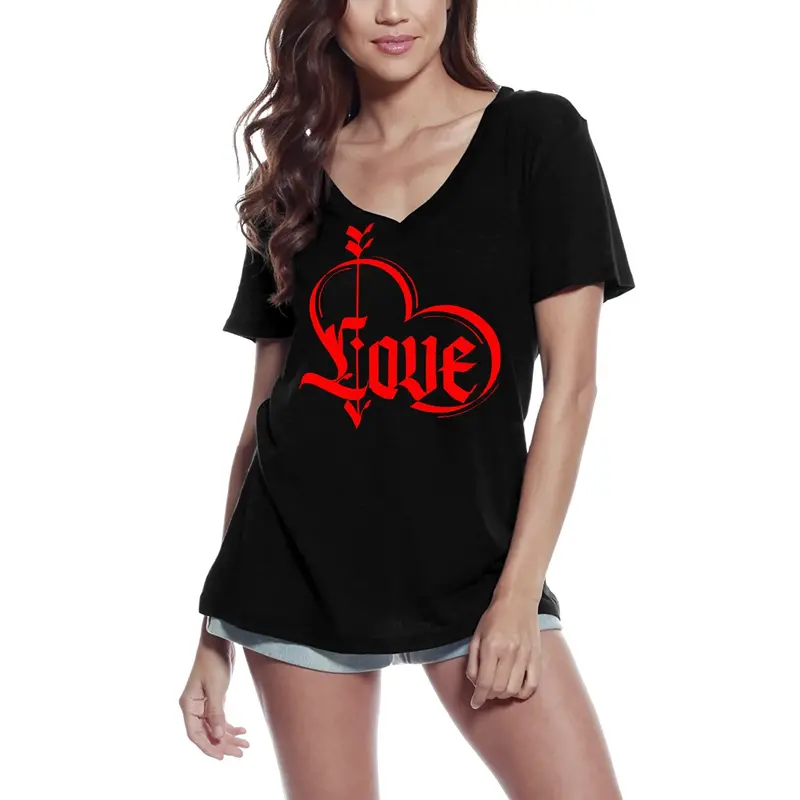 Ultrabasic Women's T-Shirt Heart Love - Valentine's Day Tee Shirt For Ladies 1