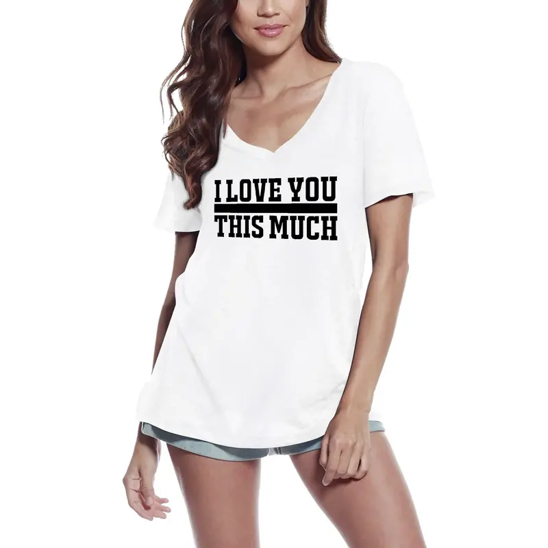 Ultrabasic Women's T-Shirt I Love You This Much - Funny Short Sleeve Tee Shirt Tops 3