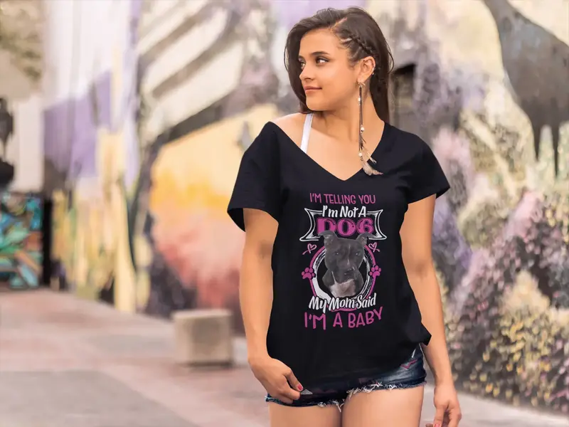 Ultrabasic Women's T-Shirt I'm Telling You I'm Not A Staffordshire Bull Terrier - My Mom Said I'm A Baby - Cute Puppy Dog Lover Tee Shirt 1