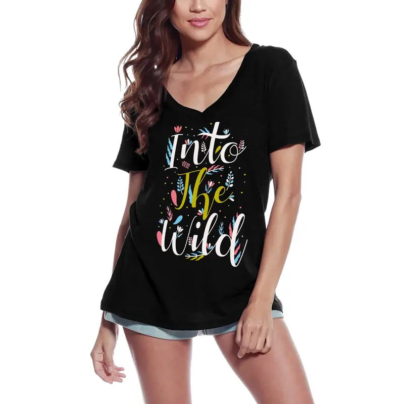 Ultrabasic Women's T-Shirt Into The Wild - Inspirational Quote Graphic Tee 1